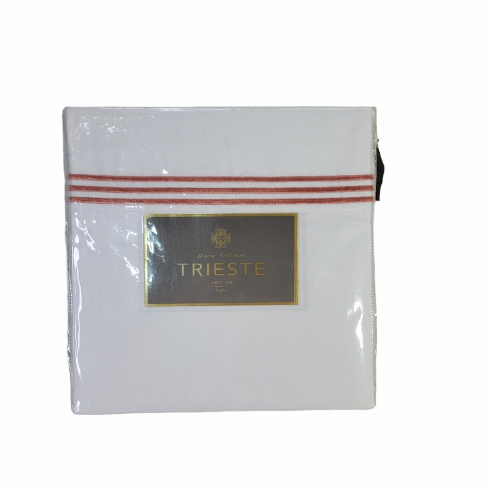 Luxury Collection TRIESTE Twin sheet 3 Pc Set Flat, Filtted Sheet & Pillow Case